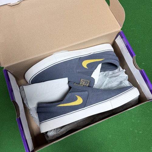 Nike SB Janoski+ Slip  低帮 板鞋 男款 蓝色FN5893-401黄 - 图2