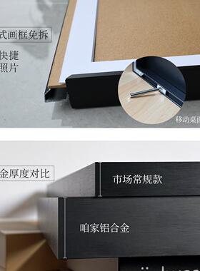 底带梓渝手卡纸*画册杂志铝合金撕明星拼图黑色DIY相框50CM40海报