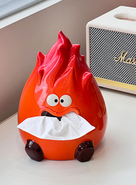 小火苗摆件客厅桌面电视柜玄关装饰品家居好物轻奢高档创意纸巾盒