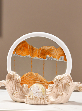 风生水起创意沙漏客厅玄关办公室装饰品轻奢高级感小众流沙画摆件