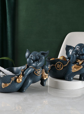 欧式进门玄关钥匙收纳盒客厅茶几电视柜招财摆件创意乔迁送礼装饰