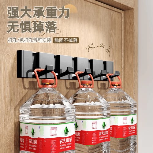 隐形挂钩玄关卫生间门后挂衣架衣帽柜壁挂墙上免打孔折叠浴室排钩 - 图3