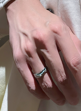 情侣铜镀银ins线条流线设计