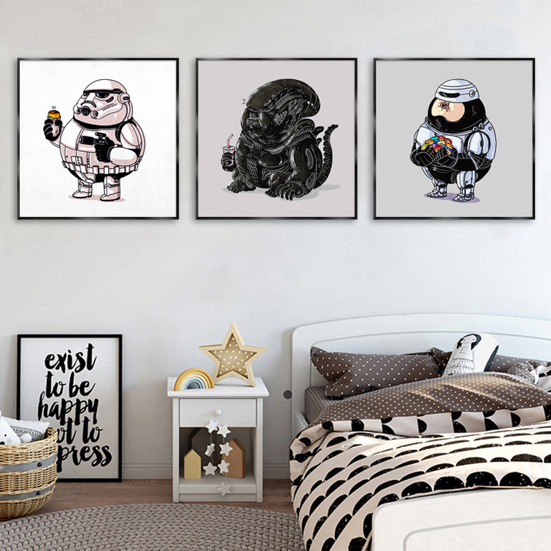 潮流卡通装饰画超人蜘蛛侠动漫挂画钢铁侠海报复仇者联盟背景壁画,淘宝优惠券,粉丝福利购,淘宝优惠卷