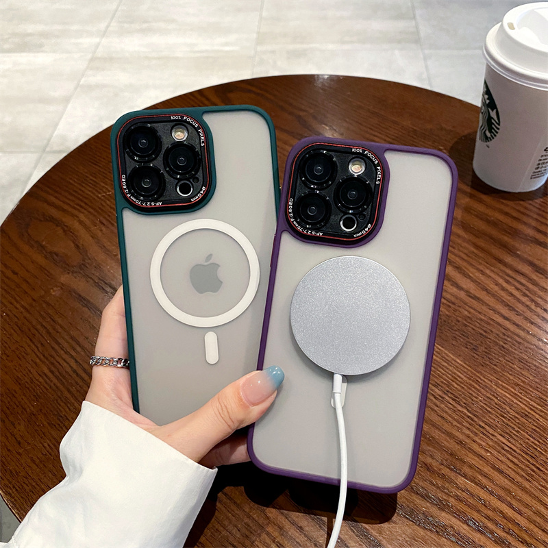 磁吸高级感适用苹果14promax手机壳iPhone13pro新款绅士黑磨砂12无线充电Magsafe全包14plus防摔promax保护套