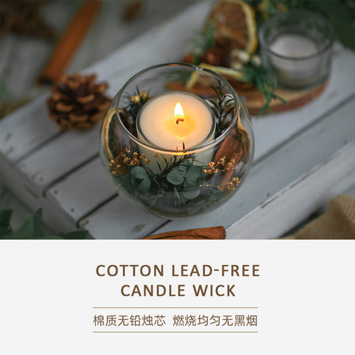 圣诞蜡烛烛台材料包玻璃香薰果冻蜡烛杯容器玻璃圆缸圣诞氛围摆件 - 图2