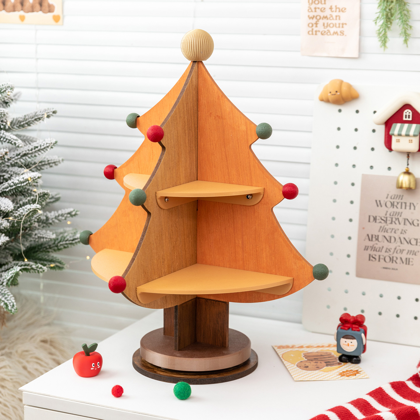 阿楹 泡泡玛特星星人萌粒盲盒收纳架旋转阶梯手办娃娃展示柜摆件 - 图2