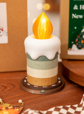 蜡烛形状小夜灯日历摆件氛围装饰