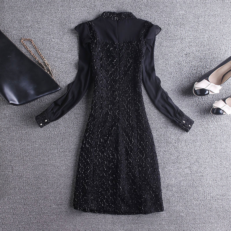 赫本风连衣裙2020新款黑色小黑裙子 从度连衣裙