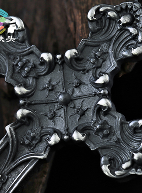 骷髅十字架吊坠做旧款