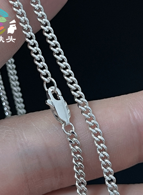 纯银925锁骨平板链通勤款