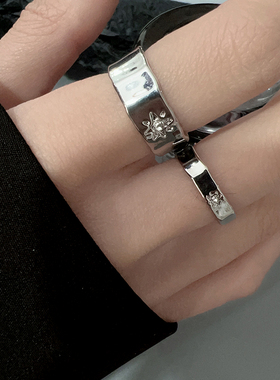 小众设计星芒独特戒指男情侣对戒