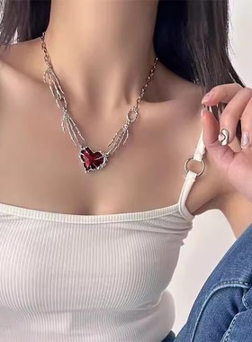 爱心朋克项链男亚文化y2k配饰