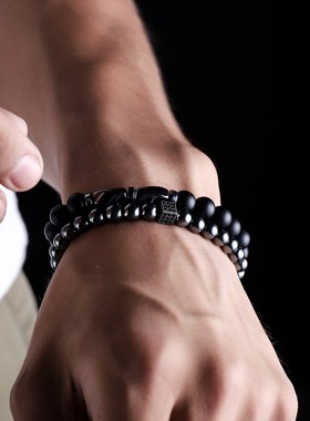 手串男扭转个性暗黑冷淡风小众