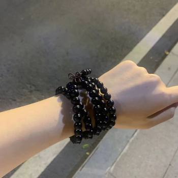 ສາຍແຂນໄມ້ Ebony 8mm 108 beads for men and women new style Chinese style ສາຍແຂນສາຍແຂນຄູ່ຂອງປະທານແຫ່ງສາຍແຂນແບບບູຮານ