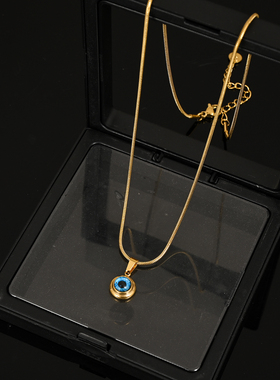 天使之眼钛钢精致锁骨链个性项链