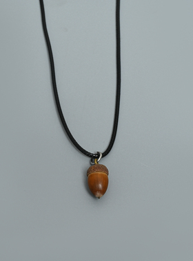 日系复古小橡果吊坠项链女