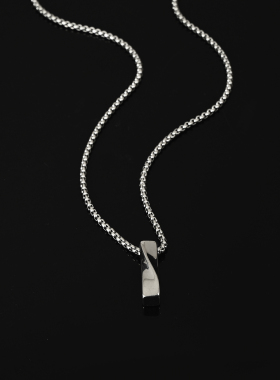 简约百搭螺旋莫比乌斯吊坠项链男