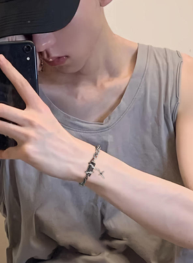 手链男生轻奢小众设计十字架高级