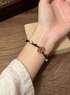 新中式清冷桃木桃花手链ins女