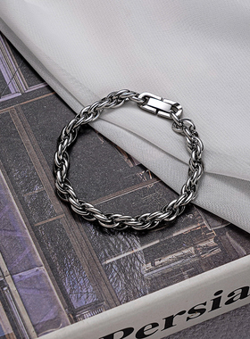 男潮复古钛钢手链ins钛钢原创