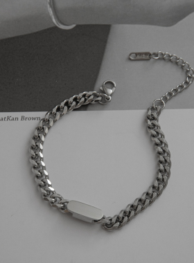 古巴手链ins钛钢小众设计