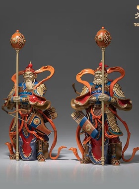 铜师傅 铜摆件《福运门神》客厅桌面玄关家居饰品乔迁落地装饰品