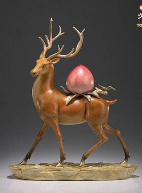 铜师傅摆件福禄寿进门客厅铜