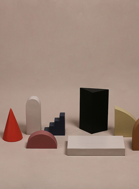 几何莫兰迪色办公室桌面软装饰品