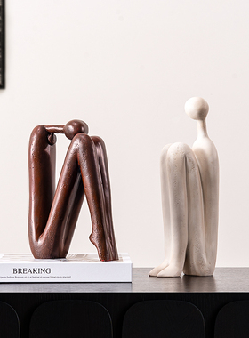 简约现代背靠背人物书挡摆件客厅电视柜酒柜书档样板房装饰品摆设