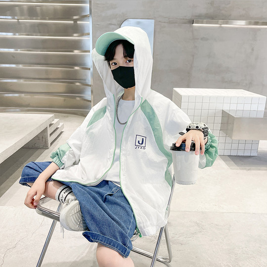 男童防晒衣夏季2025新款中大童男孩薄款透气空调衫儿童防晒服外套