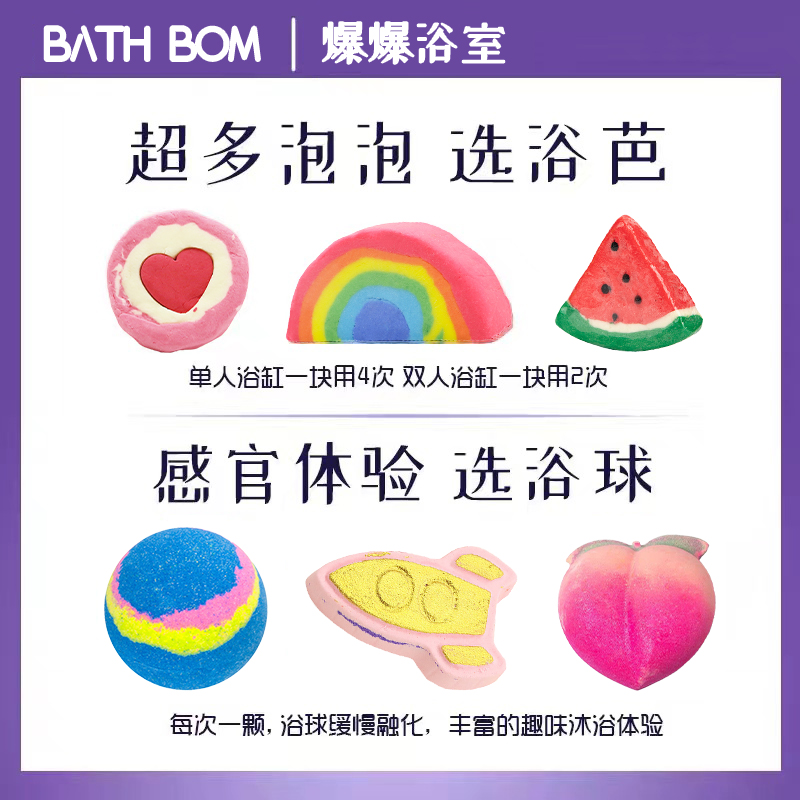 bathbom泡澡球彩虹浴球泡泡浴精油球浴芭浴缸入浴剂儿童沐浴球女 - 图2