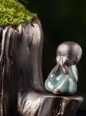 发财树盆栽中式绿植盆景室内办公室书房植物摆件四季常青禅意装饰