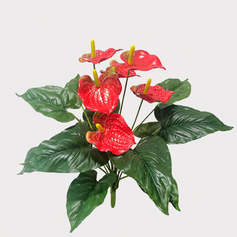 红掌一束手工成品花束一品红花箱塑胶假花装饰花卉仿真花高档摆设,淘宝优惠券,粉丝福利购,淘宝优惠卷