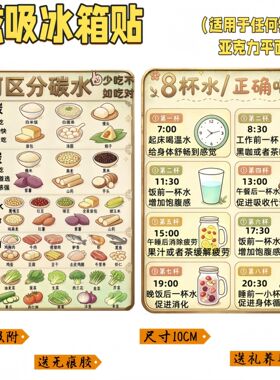 【自律减肥控糖饮食】大号10厘米磁吸冰箱贴健康饮食家用厨房好物