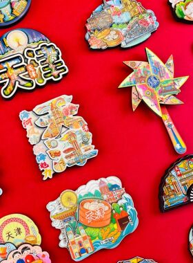 【天津系列】立体磁吸木质冰箱贴城市热门旅游景点文创纪念品包邮
