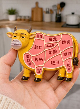 牛肉解剖图树脂浮雕磁吸冰箱贴厨房创意装饰品小礼品伴手礼批发