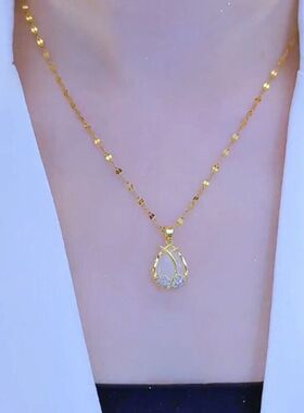 网红过敏锁骨可郁金香不项链新款2025爆款链防洗澡掉色高颜值女士