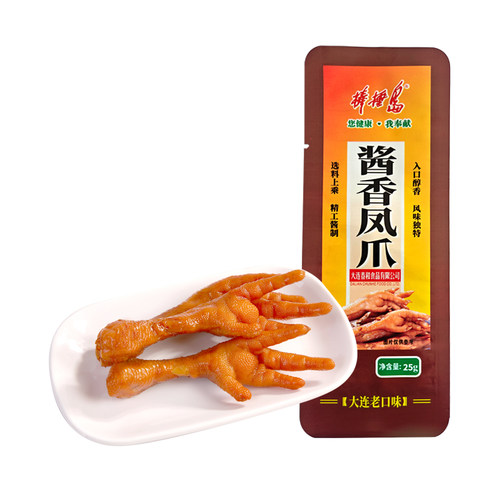 棒棰岛处呢酱香凤爪25克大连特产不辣卤味零食新鲜日期开袋即食 - 图0