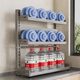 Adjustable height countertop kitchen storage rack