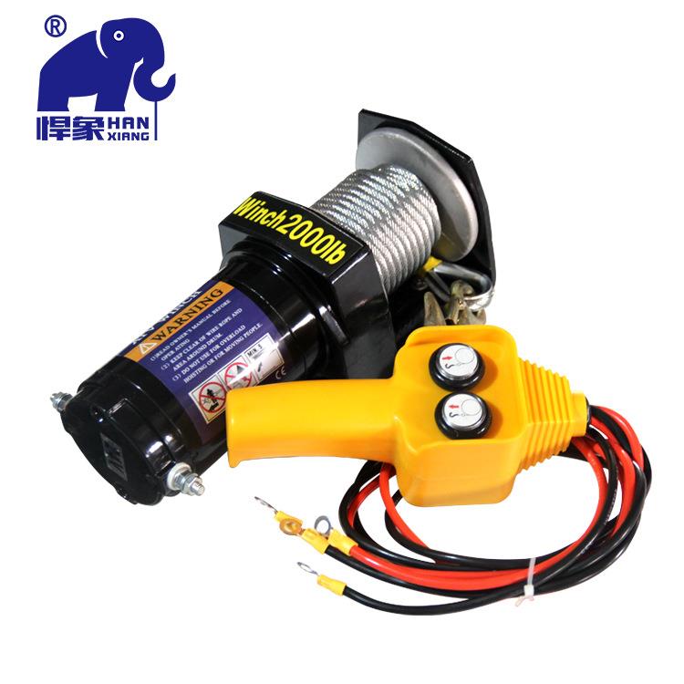 汽车绞盘12v24v绞盘越野车自救钢丝绳牵引器拖车车载电动绞盘 - 图0