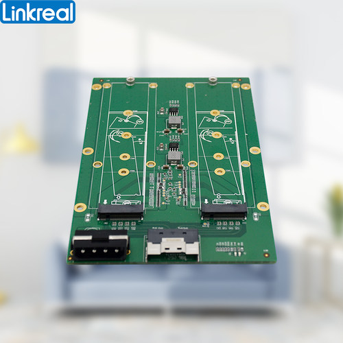 Linkreal SFF8654转2口M.2 NVMe硬盘转接板 PCIe4.0 支持22110SSD - 图2