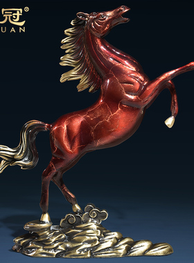 新款全铜马摆件客厅马到成功办公室招财家居装饰品红色生肖马开业
