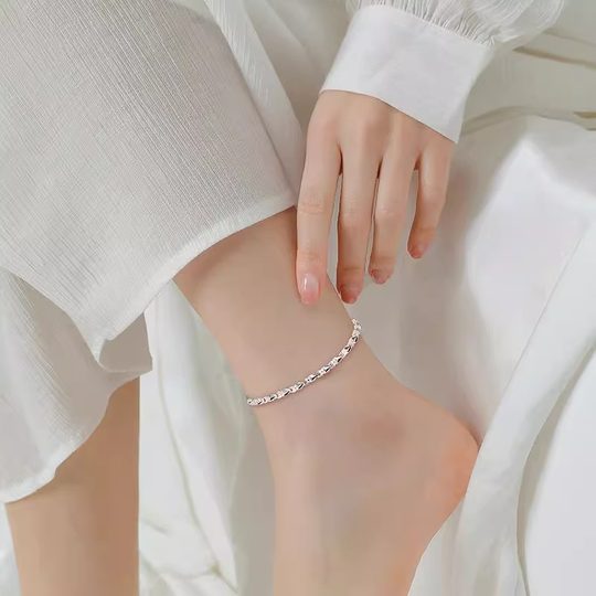 S999 pure silver anklet girl birthday gift for girlfriend