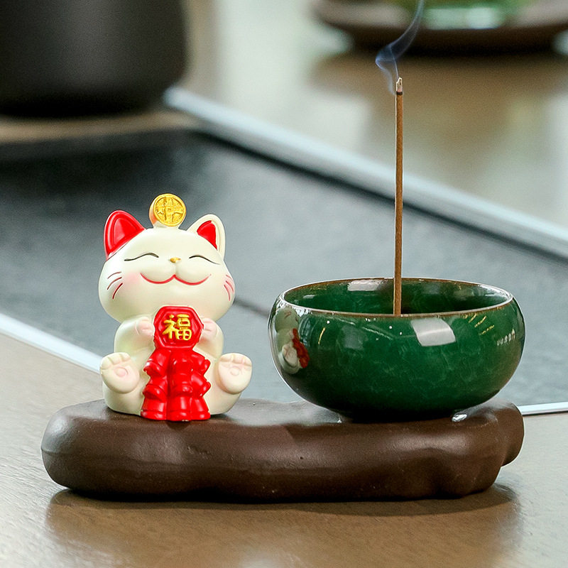 招财猫禅意香薰炉驱蚊客厅网红家用室内沉香檀香炉新款盘香线香炉,淘宝优惠券,粉丝福利购,淘宝优惠卷