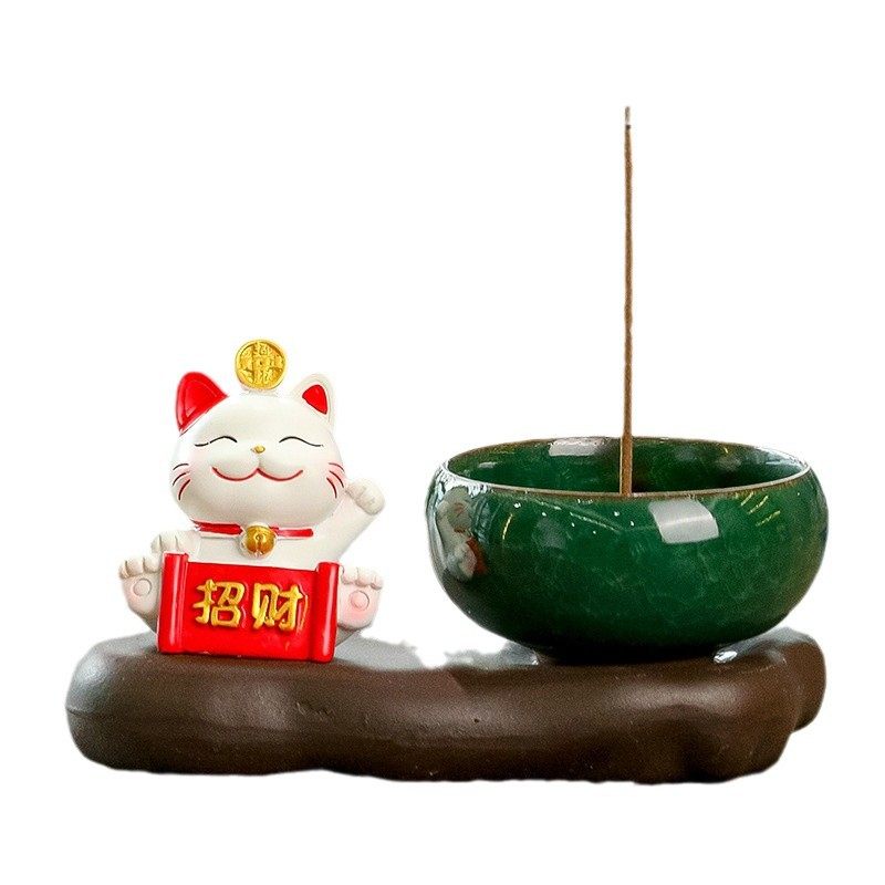 招财猫禅意香薰炉驱蚊客厅网红家用室内沉香檀香炉新款盘香线香炉,淘宝优惠券,粉丝福利购,淘宝优惠卷