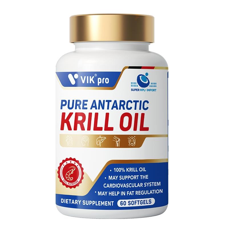 德国进口VIKpro纯南极磷虾油天然虾青素软胶囊dha中老年成人60粒