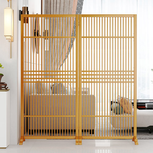 新中式玄关屏风隔断客厅格栅装饰日式入户办公室实木进门遮挡座屏 - 图2