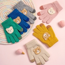 Baby glove Five fingers refer to baby autumn and winter style wool line cute boy girl knit 1-3 years 2 warm children