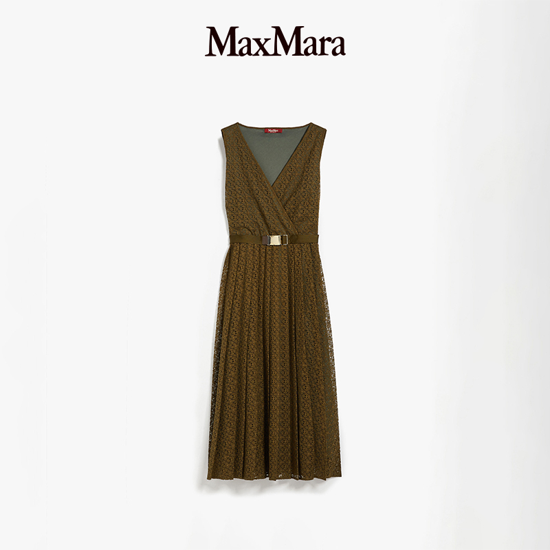 MaxMara 2024春夏新品女装无袖蕾丝连衣裙6621014106-图3